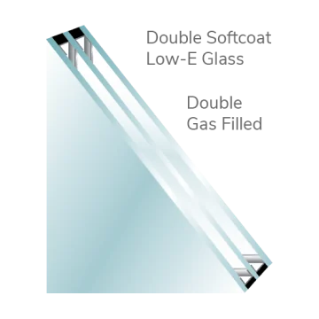 Cross-section of double softcoat Low-E, gas-filled glass