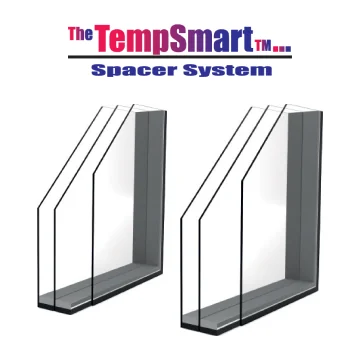 TempSmart spacer system between glass panes