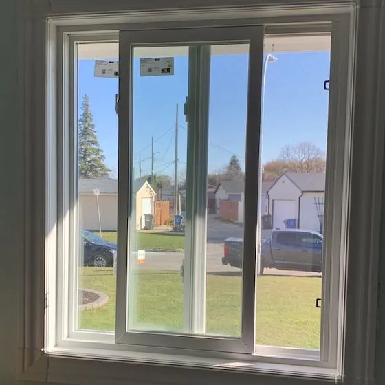 Slider window, inside view