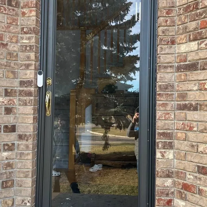 Storm door installed