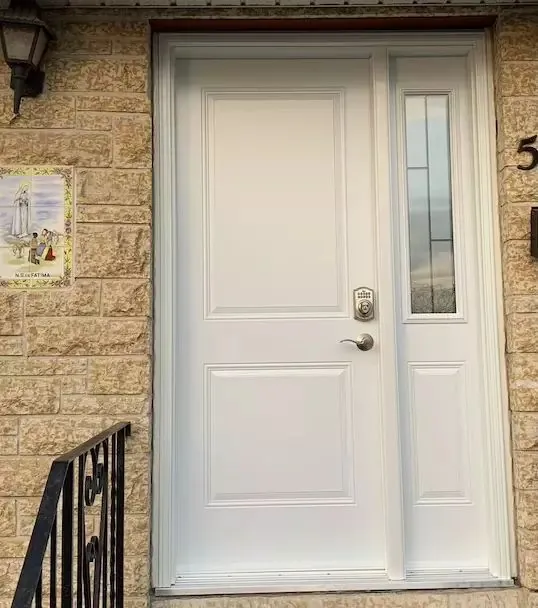 White entry door with sidelite