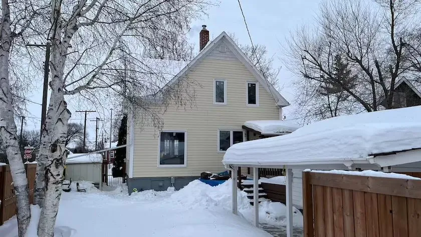 Winnipeg home with new windows in winter